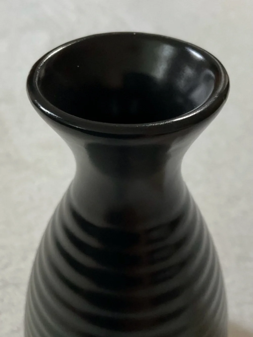 Pier 1 Ribbed Black Stoneware Bud Vase Modern Japandi Minimalist Decor